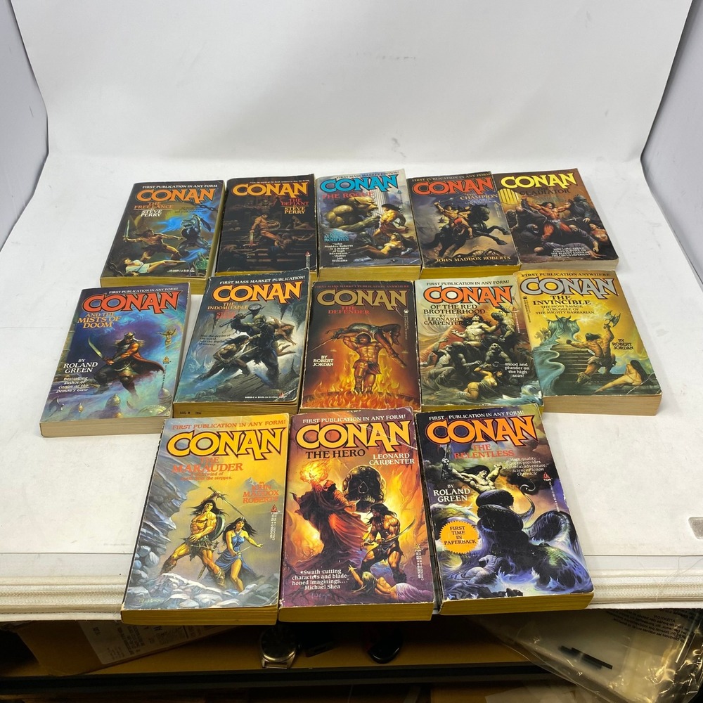 Conan the Barbarian Tor Fantasy Paperback Book Lot 13 Robert Jordan Steve Perry
